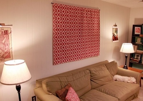 wall tapestry in living room