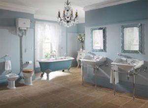 Blue luxury bathroom design photo by homedecorbuzz