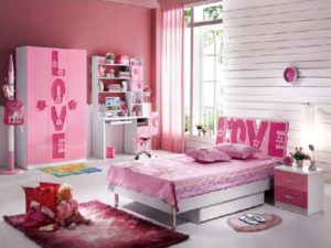 Cute pink bedroom for princess