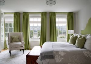 Gray-green bedroom decoration from United Kingdom