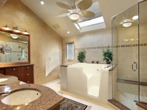 Walk in Tub installed in bathroom