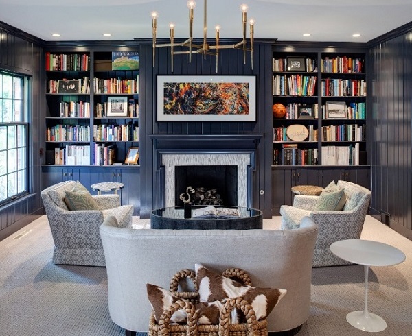 Turn Living Room Into A Library Room